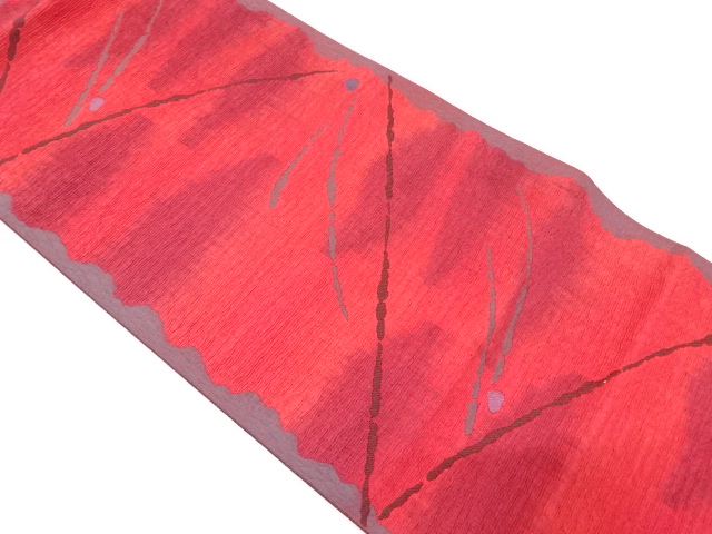 JAPANESE KIMONO / NAGOYA OBI / SILK / WOVEN ABSTRACT PATTERN